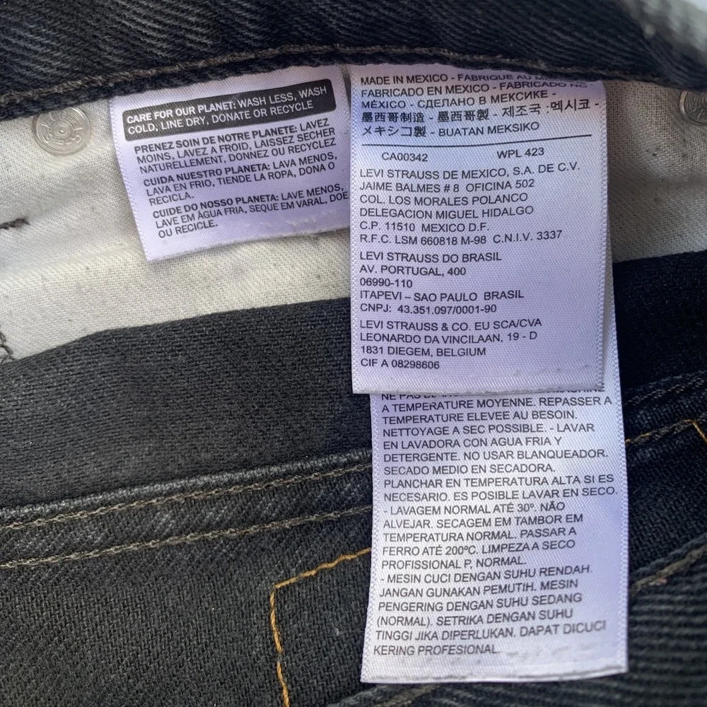Levis 505 Jeans Mens‎ W32 L32 Black Denim Pants Classic Straight Leg